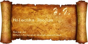 Holecska Ibolya névjegykártya